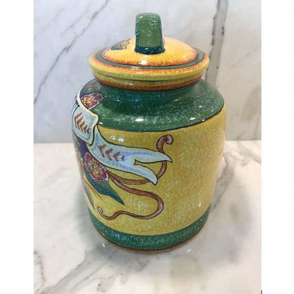 ITALIAN HANDMADE PAINTED FRUIT BISCOTTI JAR NEW! - Picture 7 of 14